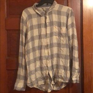 Lucky Brand Grey Plaid Long-Sleeve Shirt